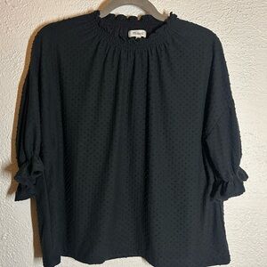 Madewell Black Textured Blouse